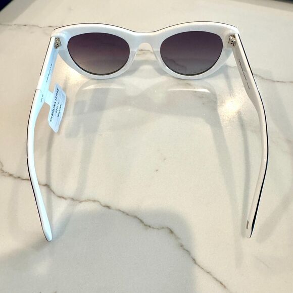 Carolina Lemke \'Sarah\' Oversized Black & White Cat Eye Sunglasses - New in Box main image 6